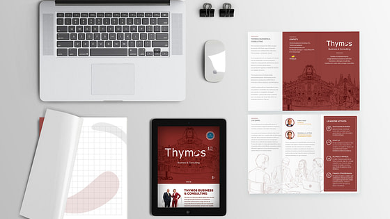 Thymos Business Consulting, progettazione immagine coordinata